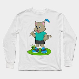 Cat Hockey Hockey stick Long Sleeve T-Shirt